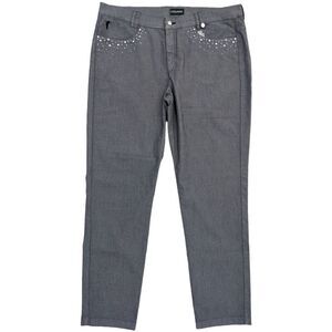 Golfino The Selma Trousers Slim Fit Silver Performance Golf Pants Women's Sz 14